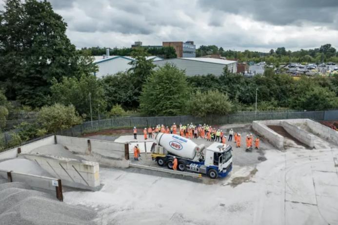 The low-carbon concrete demonstration took place at Aggregate Industrie
