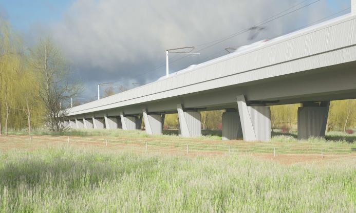 An artist's rendering of the Edgcote Viaduct