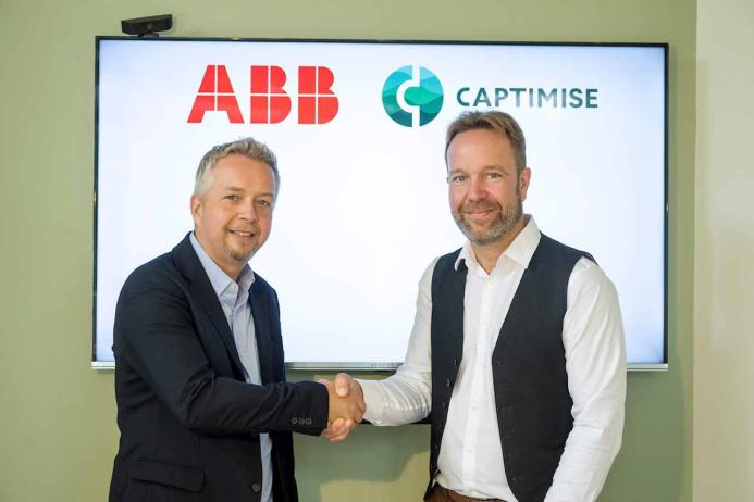 Max Tschurtschenthaler (left), global business unit manager, cement, at ABB Process Industries with Mattias Jones, CEO of Captimise