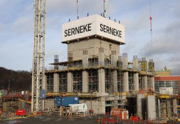 Doka formwork being used during construction of Gothenburg’s first skyscraper, the 247m-high Karlatornet