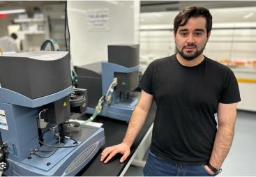 A photo of Drexel University PhD candidate Mohammad Houshmand in a laboratory