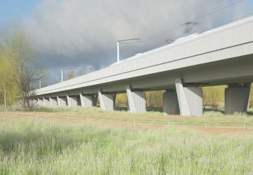 An artist's rendering of the Edgcote Viaduct