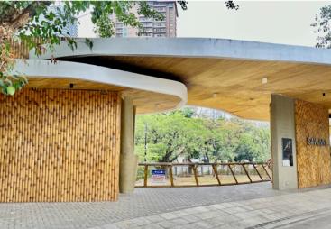 Concrete made to look like bamboo