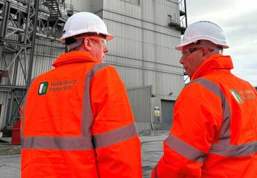 Lord Callanan during his visit to Padeswood cement works