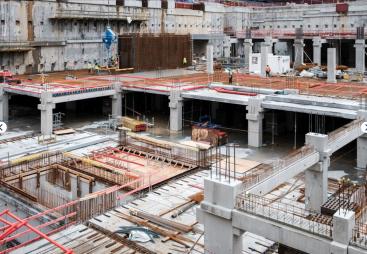 Foundation and concrete works for a new building