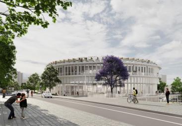 An artist's rendering of a new metro station in Paris
