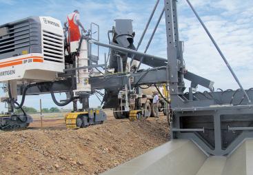 A concrete slipform paver