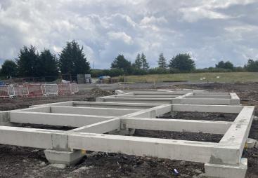 Concrete foundation beams 