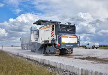 A cold milling machine in operation