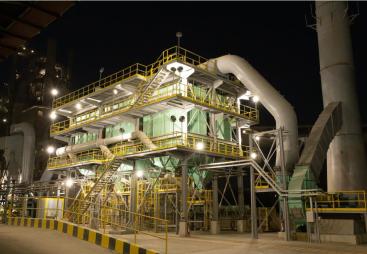 Cemex Egypt Decarbonisation plant at night