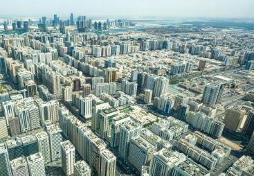 An aerial view of Abu Dhabi