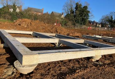 Pre-cast concrete foundations by RBL at a new housing development in Kettering