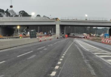 The Cockrow green bridge structure was installed in January, and, below, a visualisation of how it will look in the future