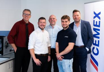 From left to right: Andy Lees (Senior Director Curriculum, Innovation and Construction at BMet), Howard Reid (Lead Fitter at Cemex UK),  Christian Vale (Senior Operations Manager at Cemex UK), George Howell (Apprentice Fitter at Cemex UK) and Lex Russell (Materials Managing Director at Cemex UK).