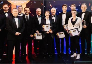 A large group of smiling people in dinner dress, Winners of the FPS Awards 2024