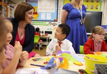 Bridget Phillipson, Secretary of State for Education visiting Primary school children in Orpington