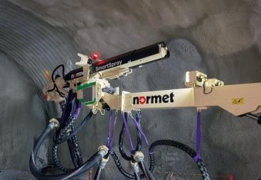 Normet's smartspray system in action