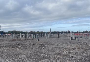 Work is under way on Building One of the Agratas EV Giga Battery Factory in Bridgwater, Somerset, where National Pile Croppers is supplying equipment for 17,000 piles.