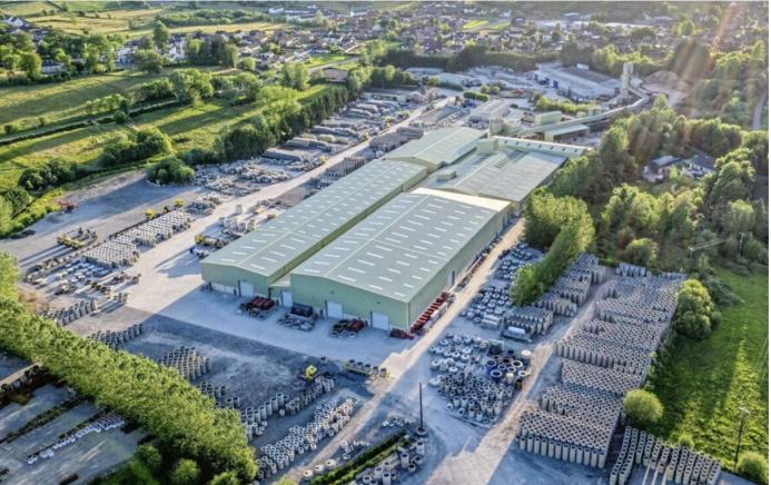 An aerial photo of Tracey Concrete's current manufacturing base just outside Enniskillen.