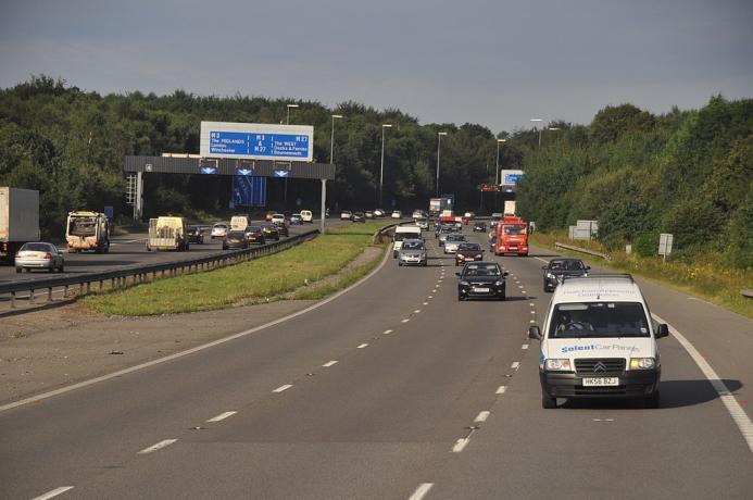 A motorway with traffic