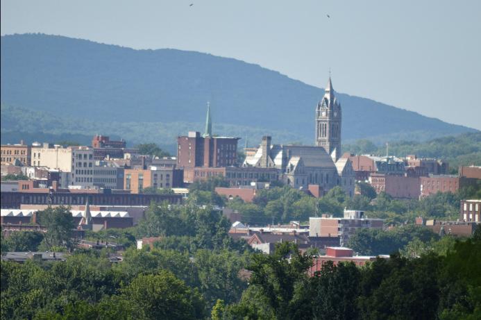 The skyline of Holyoke, Massachusetts