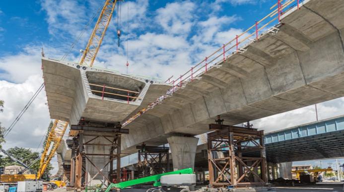 A picture of a concrete bridge under construction