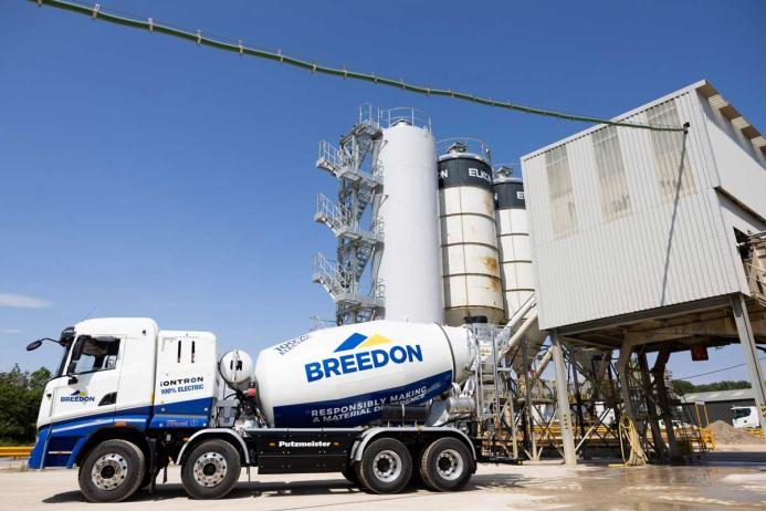 The BEV ready-mix concrete vehicle at Raisby Quarry
