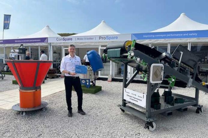 James Bullock, CEO of ConSpare, launching the white paper at Hillhead 2024