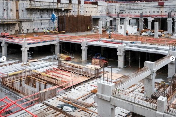 Foundation and concrete works for a new building