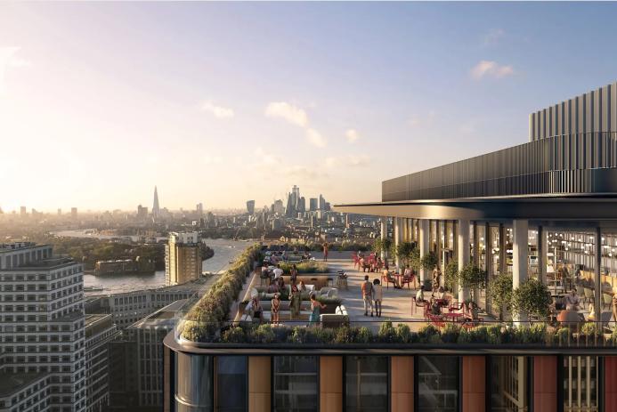A roof terrace