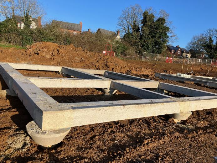 Pre-cast concrete foundations by RBL at a new housing development in Kettering