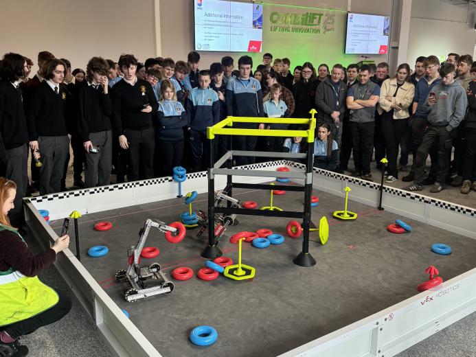 Students attended the Regional VEX Robotics Championships, where St. Macartan’s College VEX Robotics Team, winners of the North West Regional Finals, showcased their award-winning robot.