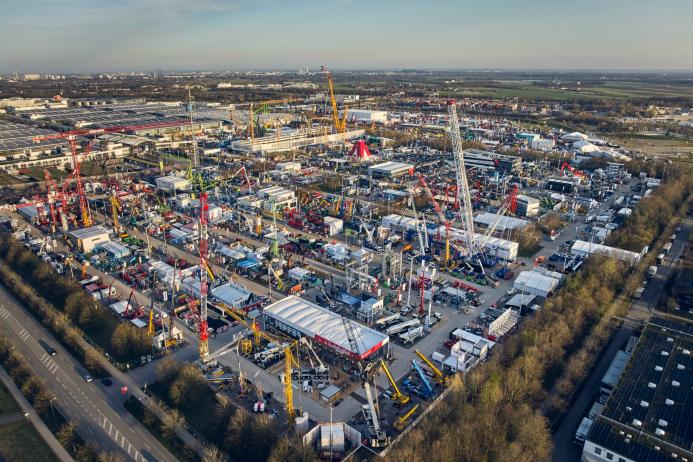 An aerial image of bauma 2025