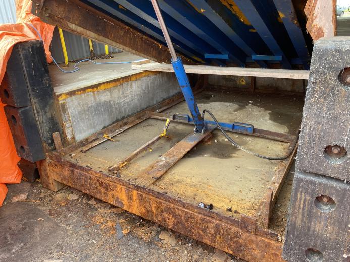 A badly damaged loading dock