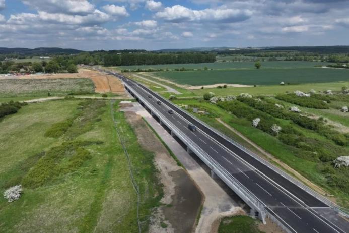 An aerial shot of the newly constructed, £50M Lyminster Bypass. Image: Eddie Mitchell / West Sussex County Council