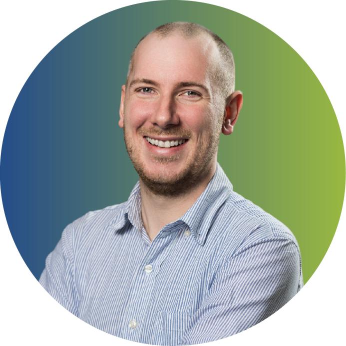 A smiling head and shoulders shot of Dr Gareth Davies, senior scientist, Tunley Environmental