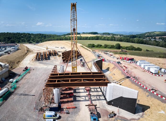 The multi-purpose bridge – 60m in length and 37m wide – spans eight lanes of the new dual carriageway and will not only provide better connectivity for wildlife but will also include a footpath and a bridleway for horse riders