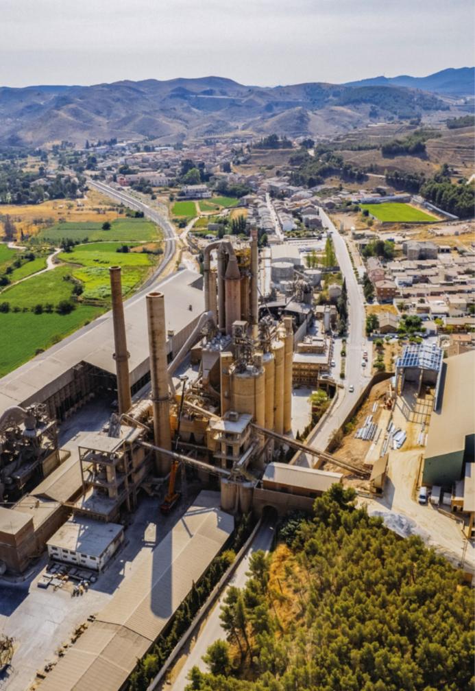 An aerial view of Cemex's Morata de Jalón cement plant, Spain.