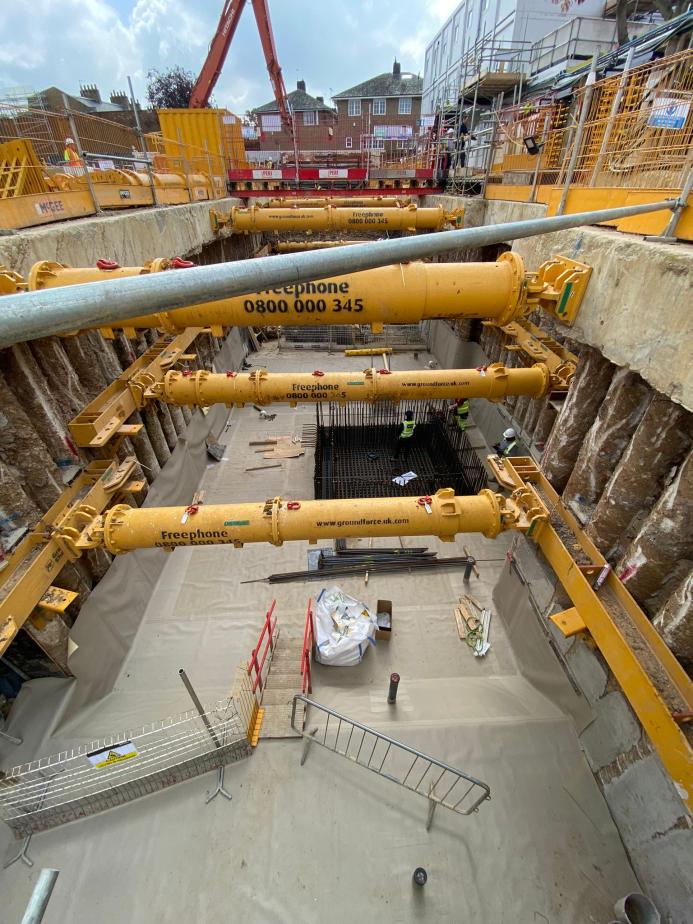 A large basement under construction in London.