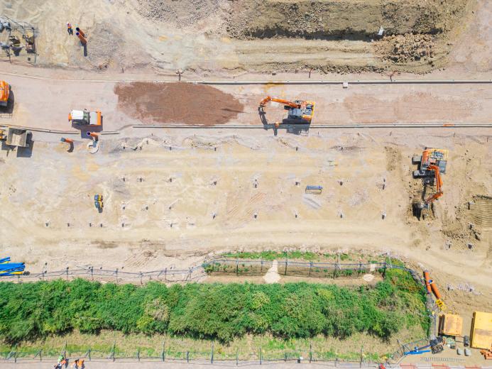 Driven precast piles were installed using low-noise rigs, supporting Vistry’s targets for speed, safety and sustainability.