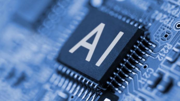 An AI labelled electronic component mounted on a circuit board