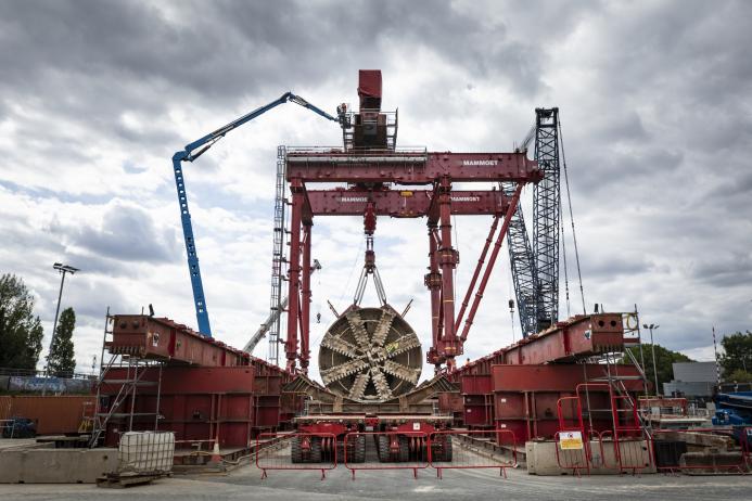 TBM Anne lifted at Green Park Way tunnel shaft 24th August 2025.