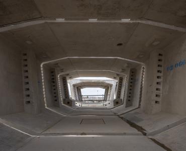 Giant precast viaduct segments off the production line at Kingsbury in Warwickshire