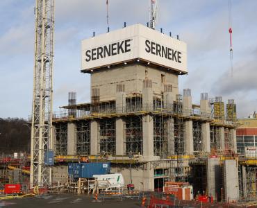 Doka formwork being used during construction of Gothenburg’s first skyscraper, the 247m-high Karlatornet