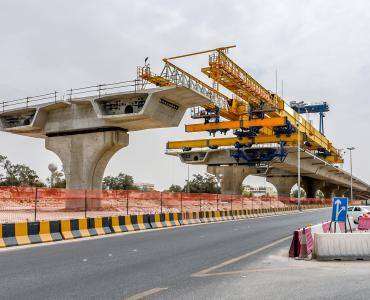 A motorway bridge under construction