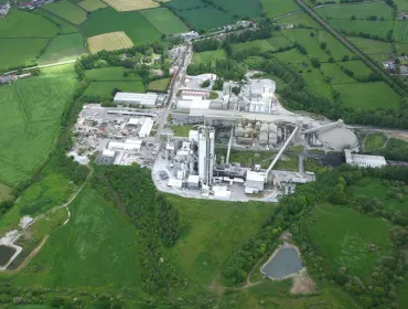 An aerial view of Heidelberg Materials’ Padeswood plant in North Wales, which will become the world’s first facility to produce fully decarbonised cement through carbon capture and storage.