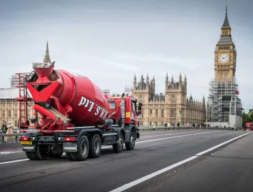 Ready Mix Specialists truck mixer crossing Westminster Bridge