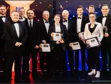 A large group of smiling people in dinner dress, Winners of the FPS Awards 2024