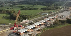 Aerial photo of a Northamptonshire viaduct on HS2