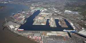 An aerial view of the Port of Tilbury